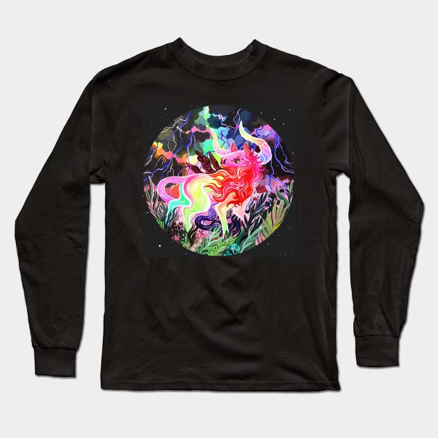 Lightning Bull Long Sleeve T-Shirt by Bethaliceart